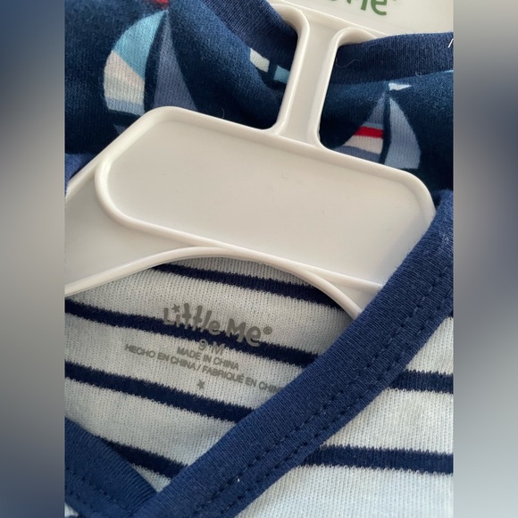 NWT Bundle of 2 Little Me 2 pcs of striped and sailboat pattern rompers -9 mnths - Picture 4 of 7